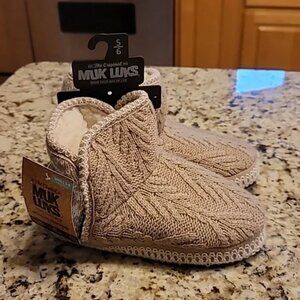Muk Luks tan fairy dust bootie slippers~small